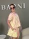 Шорти з люверсами, кулір Ваніль (рожеві стрічки)