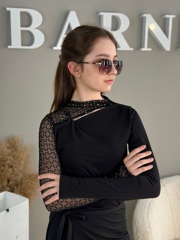 Лонгслів Twist з вирізом під пальчик, Кулір Чорний