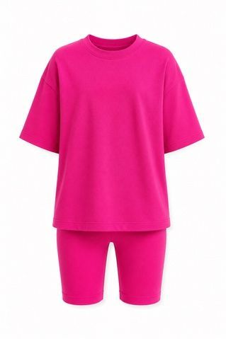 Футболка Oversize + велосипедки Кулір, Малина