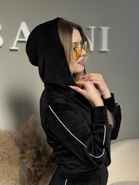 Костюм з кантом Велюр, Чорний