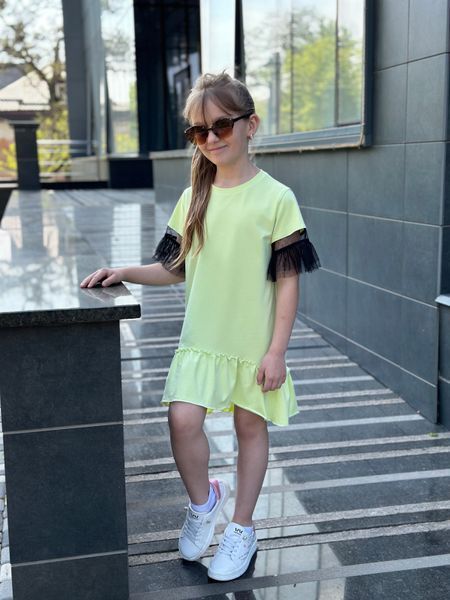 Сукня кулір з фатином, Лимон