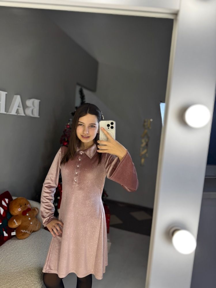 Сукня Базова Поло, Люрекс Пудра