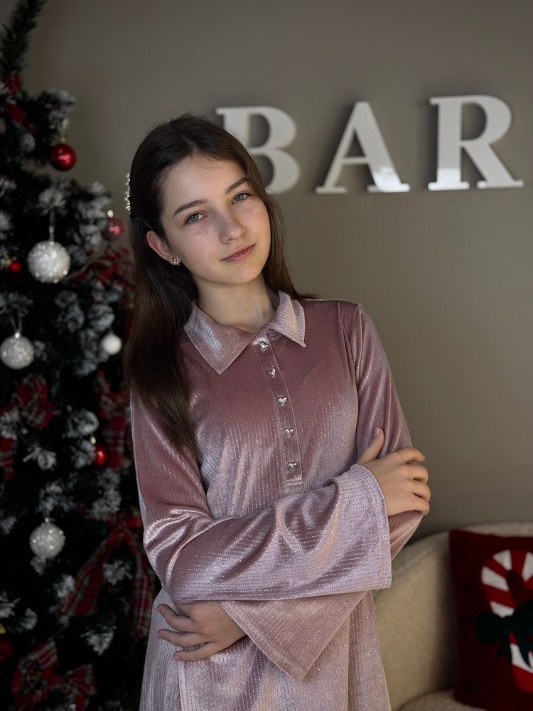 Сукня Базова Поло, Люрекс Пудра