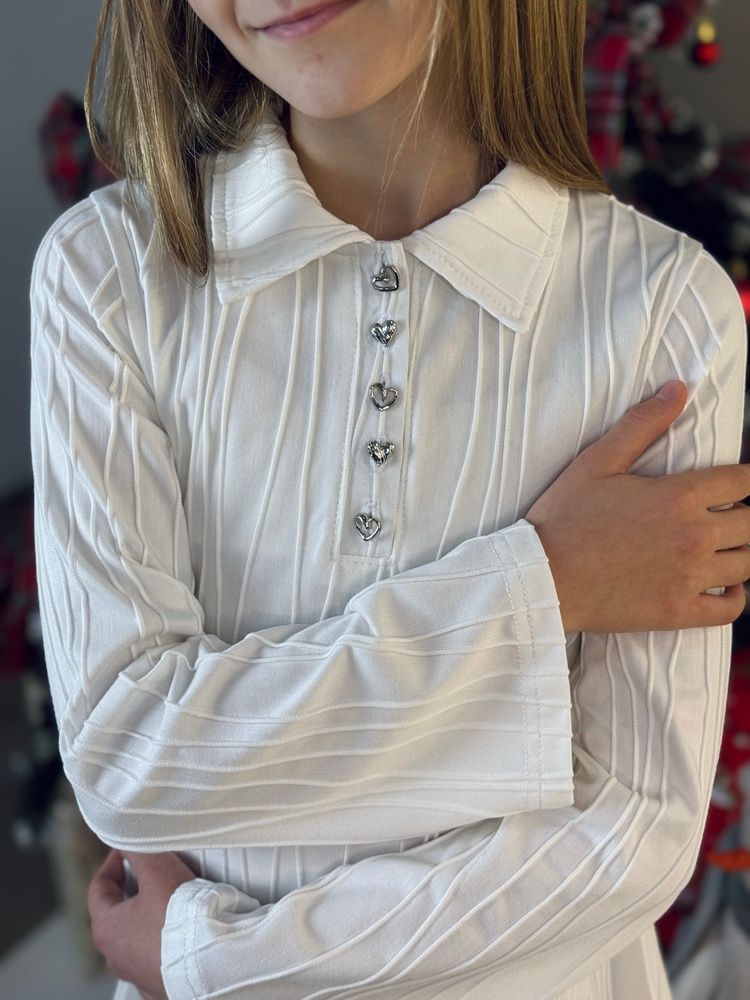 Сукня Базова Поло, Кулір фактурний, Білий